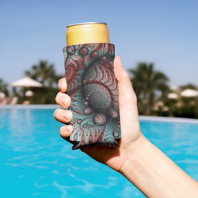 Rafraîchisseur Pour Canette Slim Abstrait Imaginaire dynamique Fractal Art Brown Bl (Piscine in situ)