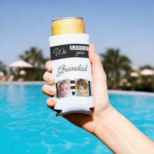 Rafraîchisseur Pour Canette Slim Aimez-vous grand-père 4 photo blanc et noir