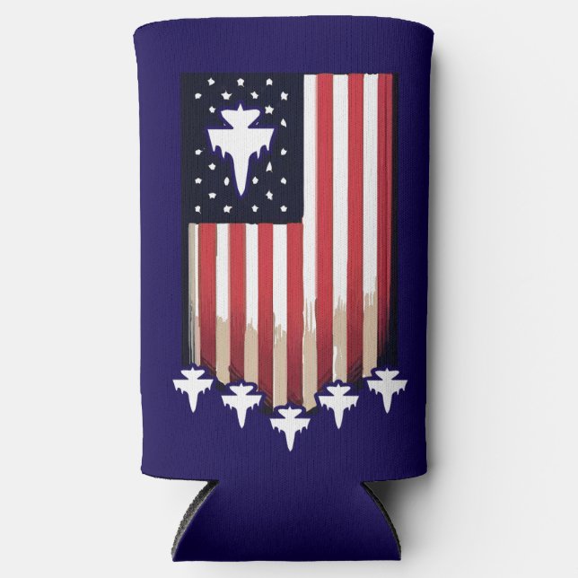 Rafraîchisseur Pour Canette Slim American Flag 4th of July-65079 (Recto)