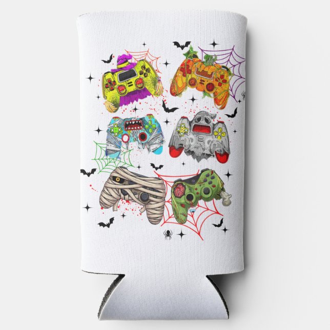 Rafraîchisseur Pour Canette Slim Amusant Joueur Halloween Seltzer Can Cooler (Recto)