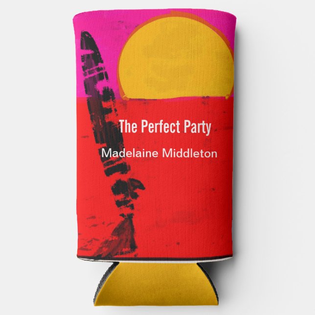 Rafraîchisseur Pour Canette Slim Anniversaire Summer Beach Poster Rétro (Recto)