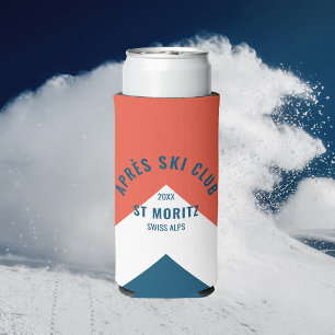 Rafraîchisseur Pour Canette Slim Après le club de ski Vintage Red White Navy Pic hi