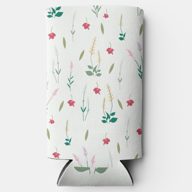 Rafraîchisseur Pour Canette Slim Aquarelle printanière Botanique floraison sans joi (Recto)