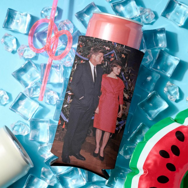 Rafraîchisseur Pour Canette Slim Arbre de Noël Président John Kennedy & Jacqueline (Été in situ)