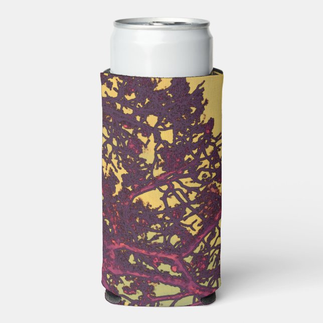 RAFRAÎCHISSEUR  POUR CANETTE SLIM ARBRES JAUNES (Seltzer Recto)