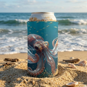 Rafraîchisseur Pour Canette Slim Art du poulpe en verre iridescent Fantaisie de l