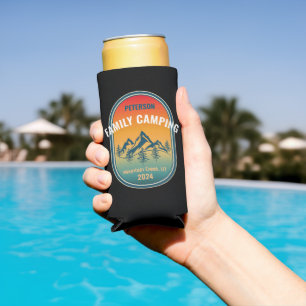 Rafraîchisseur Pour Canette Slim Aventure de camping en famille personnalisée au co