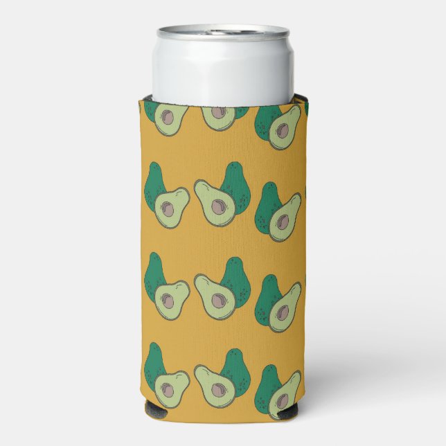 Rafraîchisseur Pour Canette Slim Avocat vert brun (Seltzer Recto)