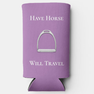 Rafraîchisseur Pour Canette Slim "Avoir le cheval va voyager" Equestre violet