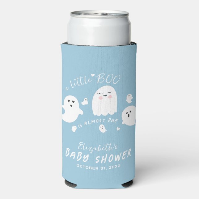 Rafraîchisseur Pour Canette Slim Baby shower d'Halloween Little Boo Boy (Seltzer Verso)