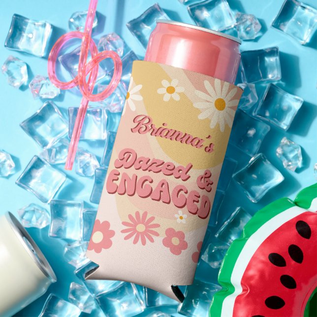 Rafraîchisseur Pour Canette Slim Bachelorette de marguerite super rasée et fiancée  (Été in situ)
