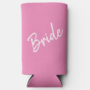 Rafraîchisseur Pour Canette Slim Bachelorette/Mariage - Rose & Blanc - Mariée -