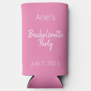 Rafraîchisseur Pour Canette Slim Bachelorette Party - Rose & Blanc - Mariage