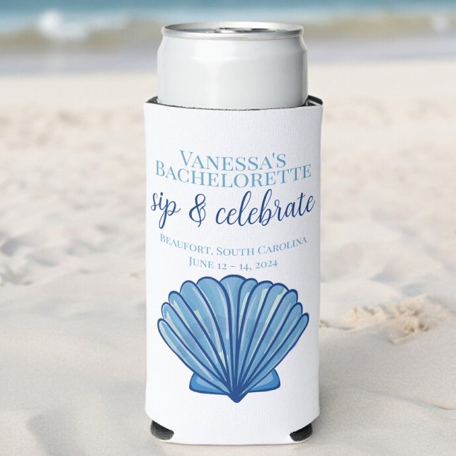 Rafraîchisseur Pour Canette Slim Bachelorette Party Sip et célébrer Custom Shell (Créateur téléchargé)