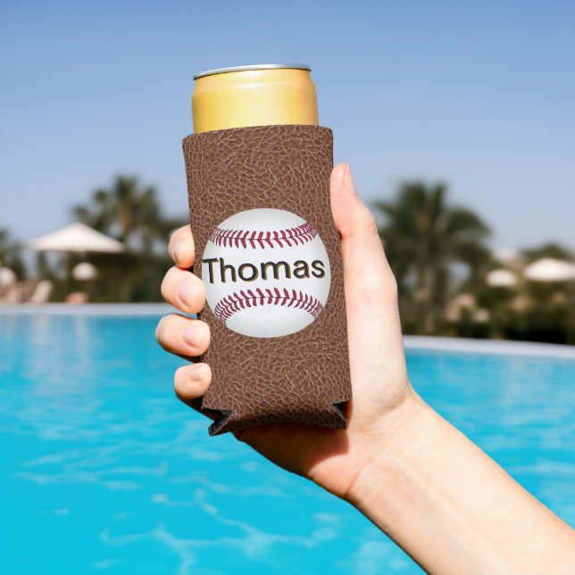 Rafraîchisseur Pour Canette Slim Baseball personnalisé (Piscine in situ)
