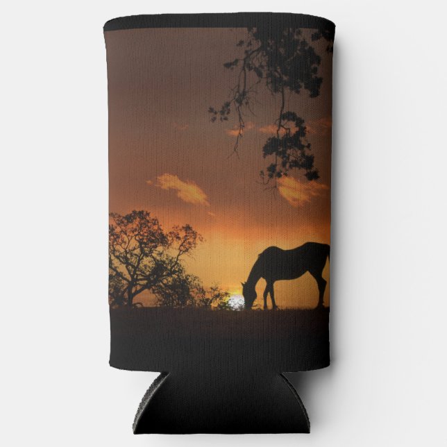 Rafraîchisseur Pour Canette Slim Beau Cheval de pâturage dans Sunrise Can Cooler (Recto)