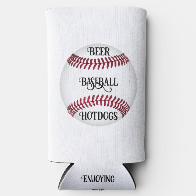Rafraîchisseur Pour Canette Slim Bière, Baseball, Hotdogs Peuvent refroidir (Recto)