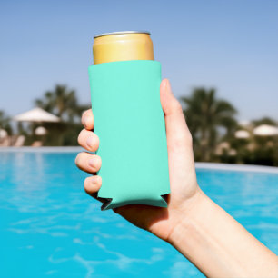 Rafraîchisseur Pour Canette Slim Bleu Vert Turquoise Aquamarin Couleur Uni