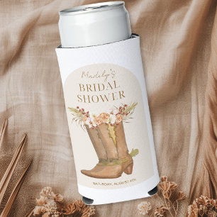 Rafraîchisseur Pour Canette Slim Botte de cowgirl rustique, faveur de partie de dou