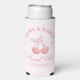 Rafraîchisseur Pour Canette Slim Bows & Baby Coquette Cerises Bachelorette