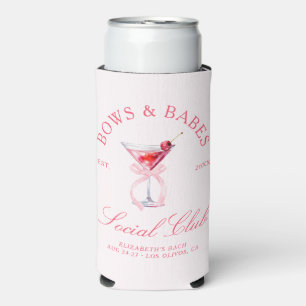 Rafraîchisseur Pour Canette Slim Bows & Baby Coquette Cerises Bachelorette