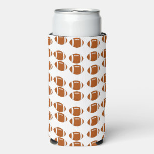 Rafraîchisseur Pour Canette Slim Brown américain footballes motif blanc