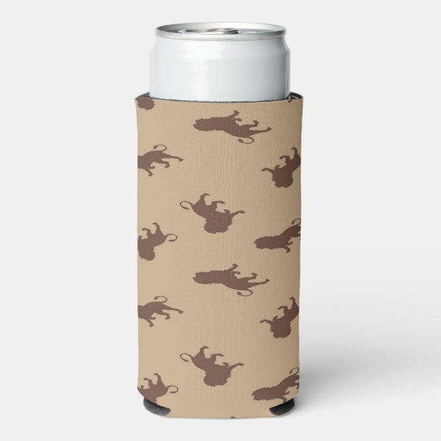 Rafraîchisseur Pour Canette Slim Brown silhouette de lion (Seltzer Verso)
