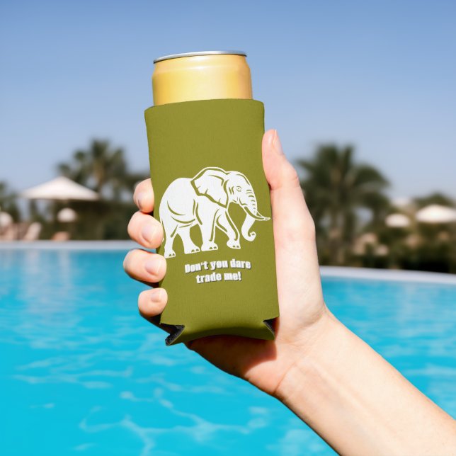 Rafraîchisseur Pour Canette Slim Cadeau Farfelu Eléphant Blanc (Piscine in situ)