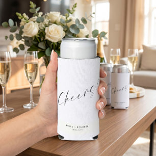 Rafraîchisseur Pour Canette Slim Calligraphie de mariage minimaliste
