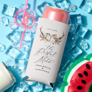 Rafraîchisseur Pour Canette Slim Carte de mariage et cadeau rustique boho floral an