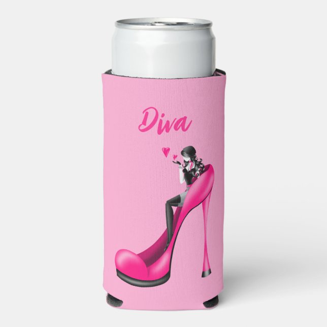 Rafraîchisseur Pour Canette Slim Chic & Flirty Can Cooler - Élégance tendance (Seltzer Recto)