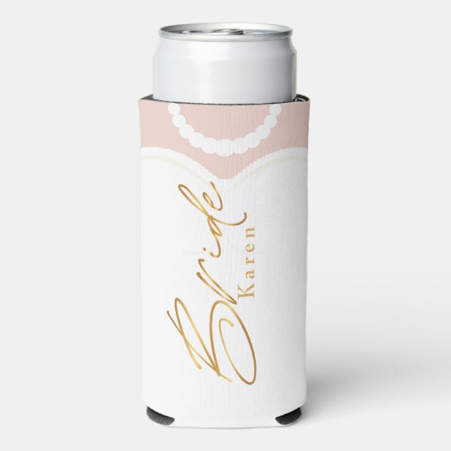 Rafraîchisseur Pour Canette Slim chic mariée mariée or blanc (Seltzer Verso)