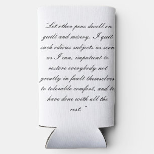 Rafraîchisseur Pour Canette Slim Citation de Jane Austen & silhouette