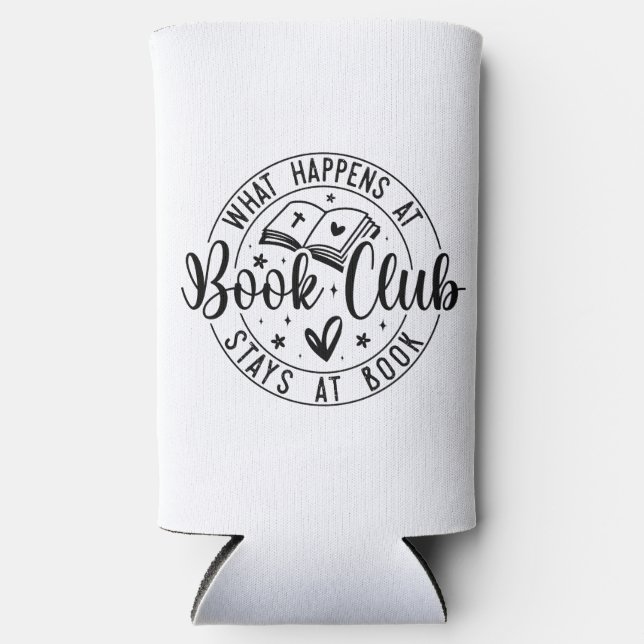 Rafraîchisseur Pour Canette Slim Citation graphique du club de livres (Recto)