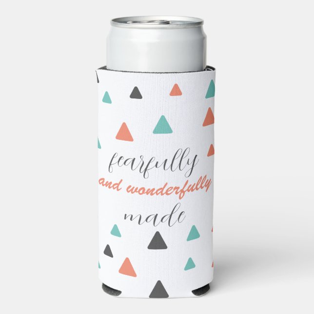 Rafraîchisseur Pour Canette Slim Citation Motif De Triangles Faite Avec Peur (Seltzer Verso)