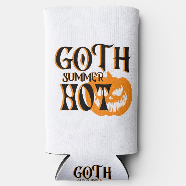 Rafraîchisseur Pour Canette Slim Citrouille Souriant Été-Horreur Gothique Chaud (Recto)