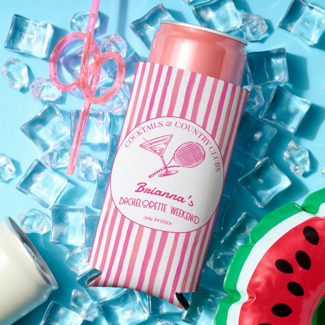 Rafraîchisseur Pour Canette Slim Cocktails country clubs tennis Bachelorette faveur (Été in situ)