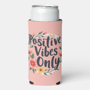Rafraîchisseur Pour Canette Slim Conception de couronne florale « Vibes Positives U