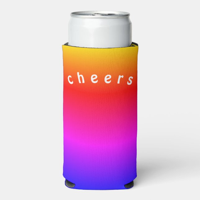 Rafraîchisseur Pour Canette Slim Couleur arc-en-ciel peut refroidir les encourageme (Seltzer Recto)