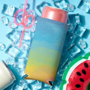 Rafraîchisseur Pour Canette Slim Couleurs arc-en-ciel refroidisseur frais et drôle