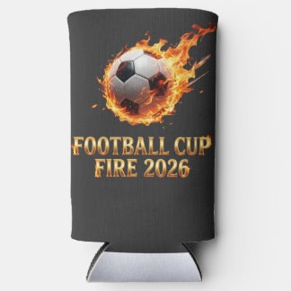 Rafraîchisseur Pour Canette Slim Coupe de Football Feu Coupe du Monde 2026 Ballon d