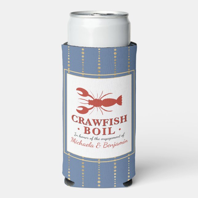 Rafraîchisseur Pour Canette Slim Crawfish Boire de fruits de mer Blue Engagement Pa (Seltzer Recto)