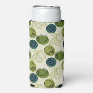 Rafraîchisseur Pour Canette Slim Croquis vert Olive Dessin Cuisine Motif