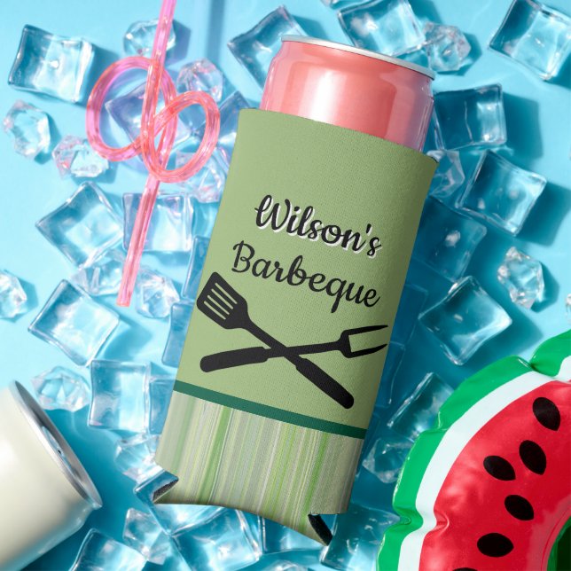 Rafraîchisseur Pour Canette Slim Custom Family BBQ (Été in situ)