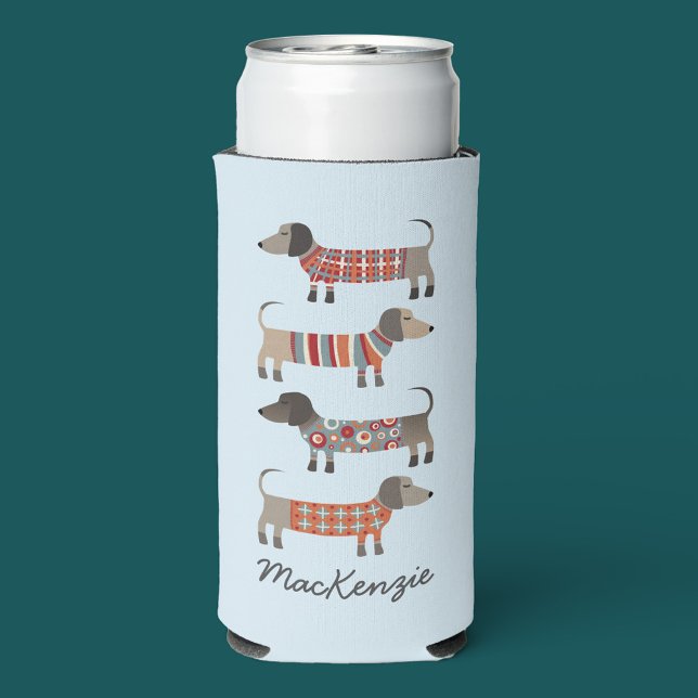 Rafraîchisseur Pour Canette Slim Dachshund Sausage Chien Personnalisé (Créateur téléchargé)