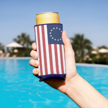 Dessin du drapeau de Betsy Ross Mince Can Cooler