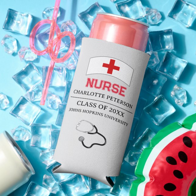 Rafraîchisseur Pour Canette Slim Diplôme d'infirmière sur mesure (Été in situ)