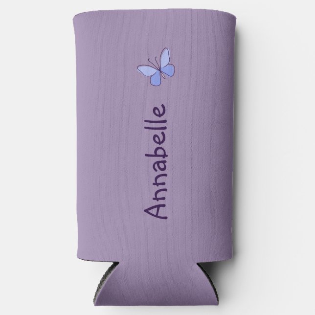 Rafraîchisseur Pour Canette Slim Doodle de papillon lunaire Votre nom (Recto)
