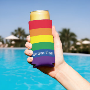 Rafraîchisseur Pour Canette Slim Drapeau LGBT Gay Rainbow Pride Personnalisé