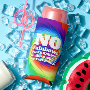 Rafraîchisseur Pour Canette Slim Drôle Cravate-Dye Aucun Arc-En-Ciel N'A Été Touché